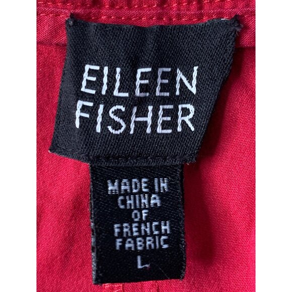 VTG Eileen Fisher Crop Taper Womens Red Cotton Blend Pants L 8296 - Picture 3 of 8